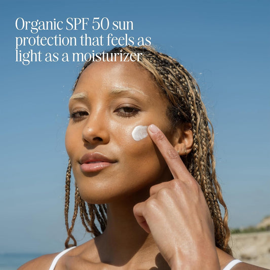 COOLA Organic Face Sunscreen SPF 50 Sunblock Lotion, Dermatologist Tested Skin Care for Daily Protection, Vegan and Gluten Free, Fragrance Free