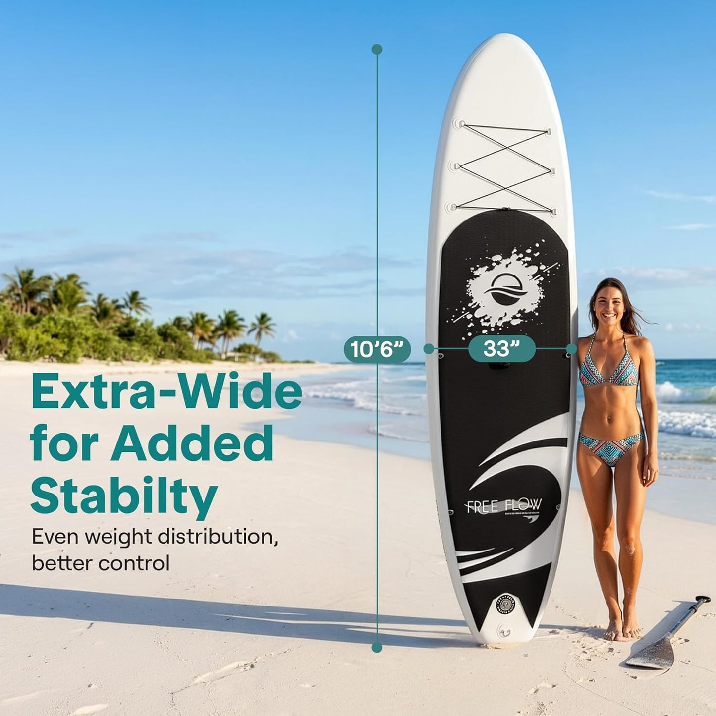 Inflatable Stand up Paddle Board with Premium SUP Accessories – Wide Stable Design with Non-Slip EVA Deck Pad for Adults and Youth of All Skill Levels, 350 Lbs Capacity