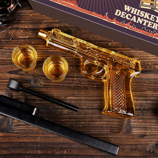 Gun Whiskey Decanter Set with Shot Glasses