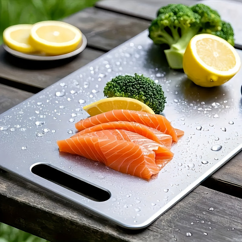 Double-sided Durable Titanium Cutting Board, A Must have Kitchen Tool Suitable for Fruits, Vegetables And Meats