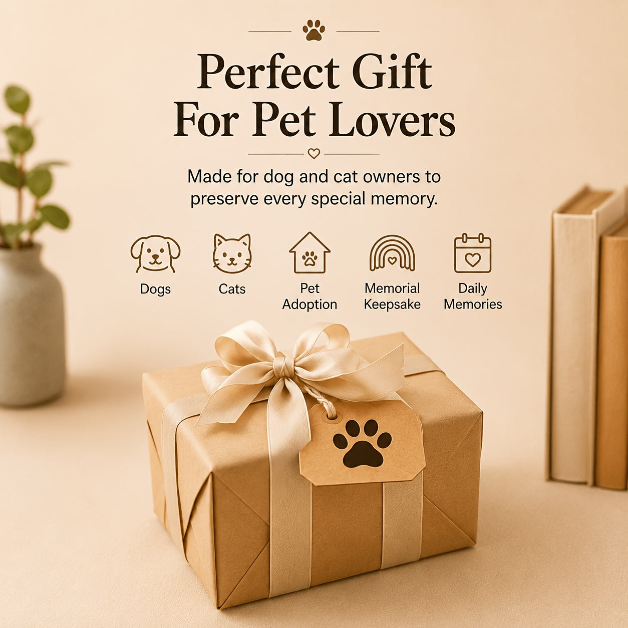 Pet Memory Book for Dogs & Cats – 156-Page Guided Keepsake Journal & Photo Album