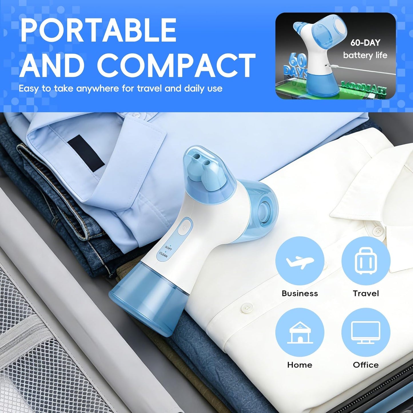Nasal Irrigation System, Electric Sinus Rinse Machine with Dual Water Tank for Quick Relief of Nasal Discomfort, Selfcleaning & Auto Waste Collection Function with 30 Salt Packets (Large)