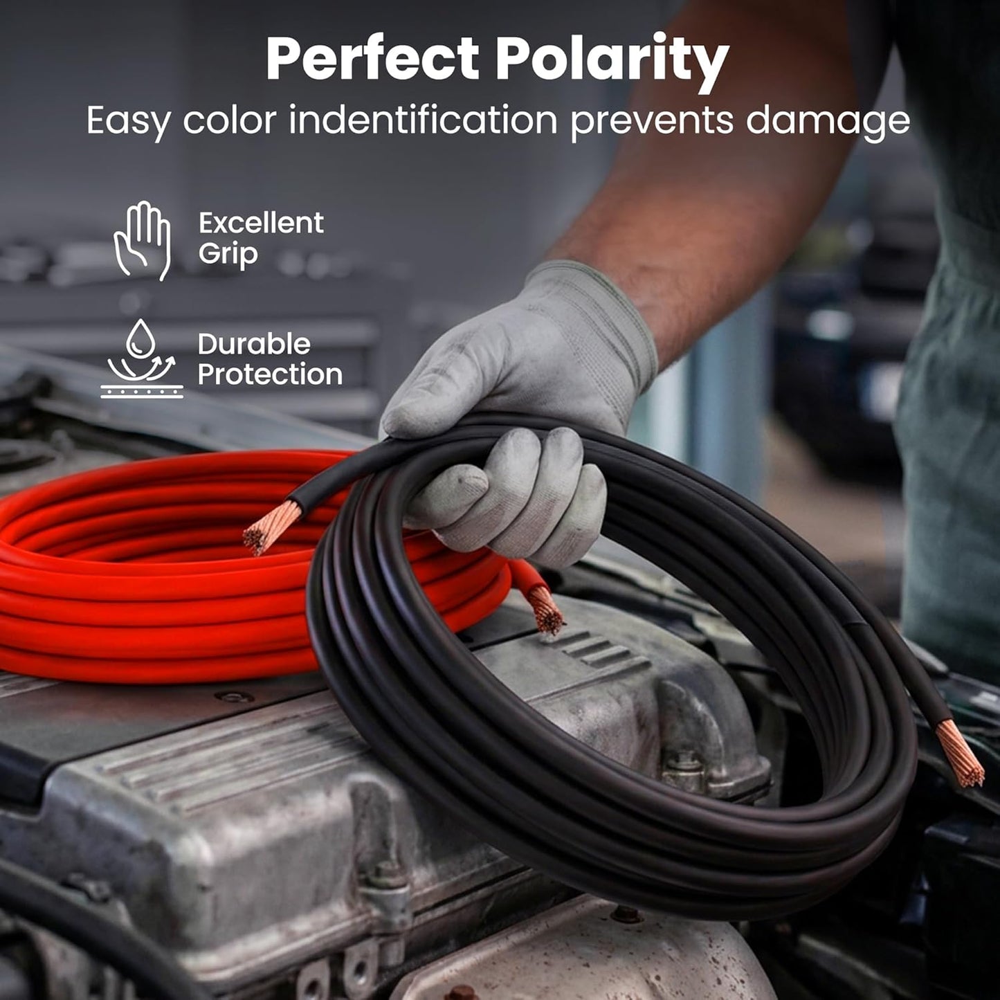 4 Gauge Wire, CCA Electrical Wire Extension Cord for Automotive Power/Ground, Battery Cable, Car Audio, RV, Amp Wiring Kit, (25 Feet Each- Black/Red Translucent)