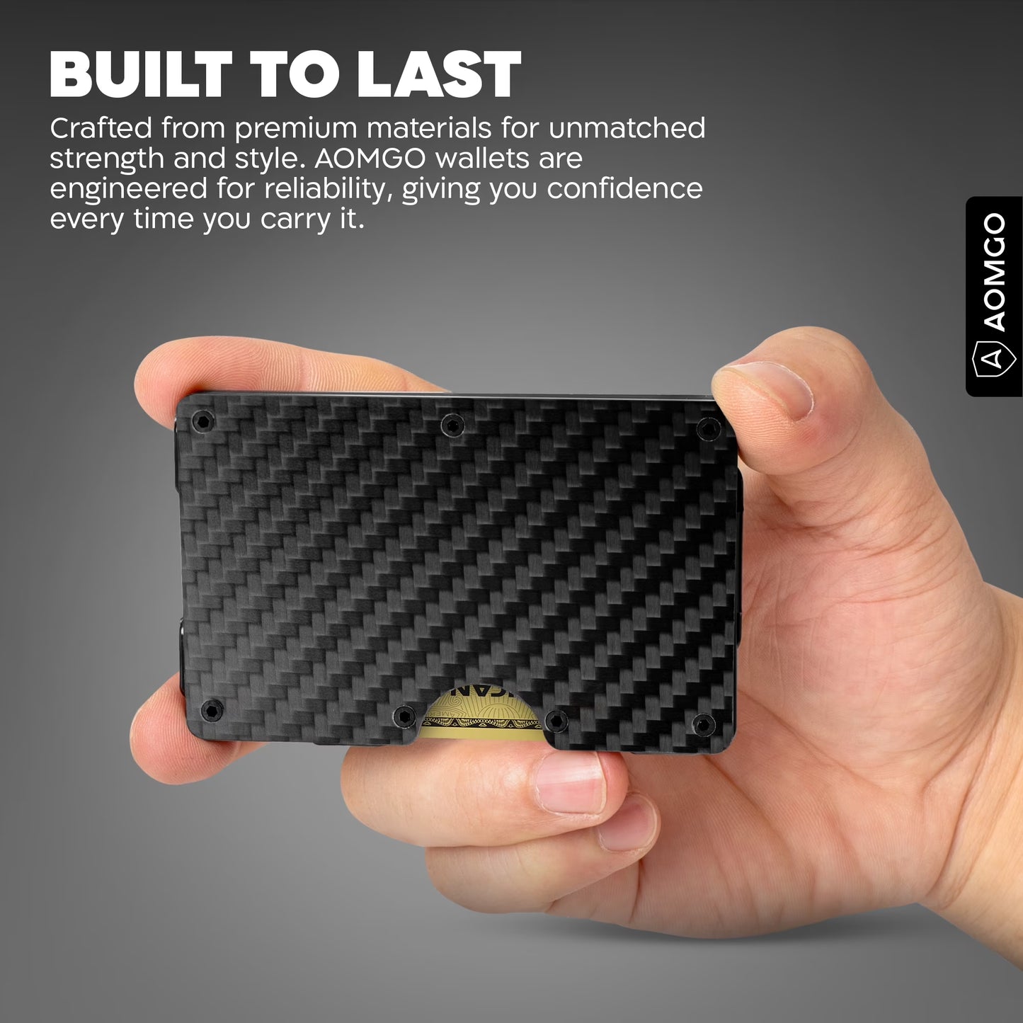 Slim Wallet for Men - RFID Blocking Carbon Fiber Money Clip & Cash Strap - Minimalist Front Pocket Wallet Credit Card Holder for Him - 14 Cards