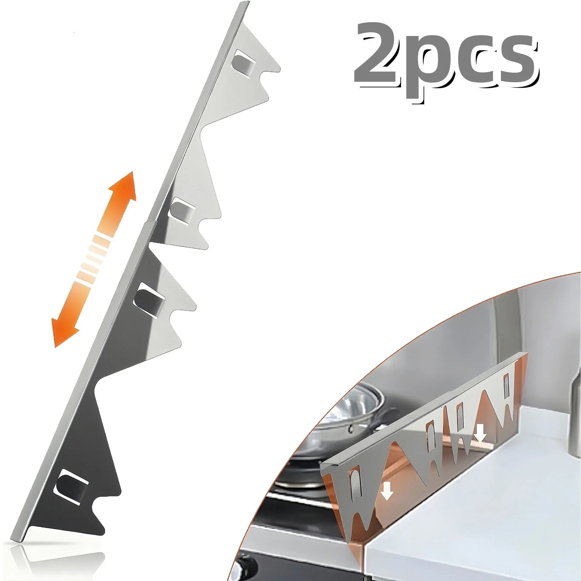 Stainless Steel Stove Gap Cover 2 Pairs Adjustable Inch Multi Kitchen Gap Filler Counter Cover Easy Clean Silver Home