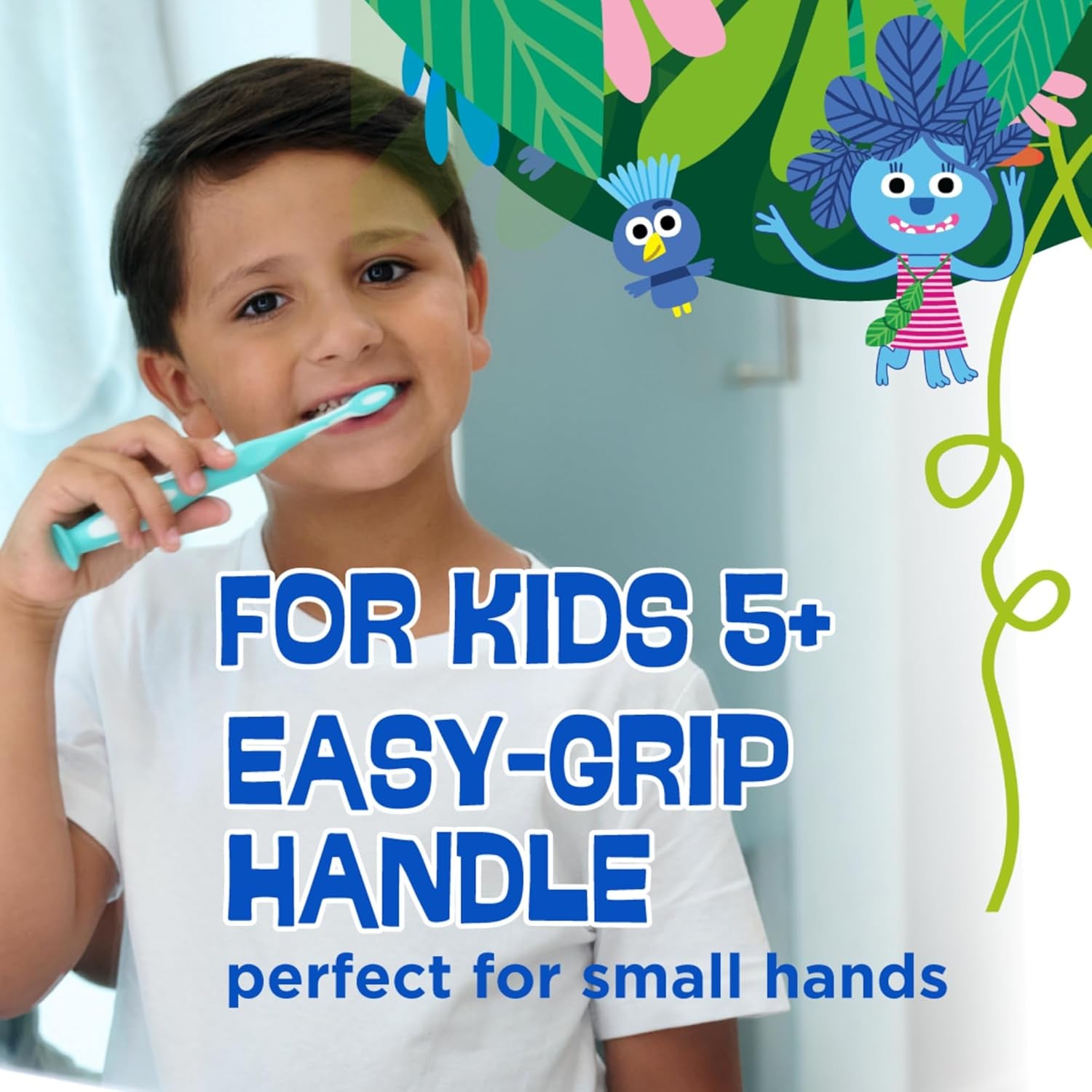Monsterz Jr Kids Toothbrush, Soft Bristles with Suction Cup Base, Ages 5+, 1 Count (Pack of 6)