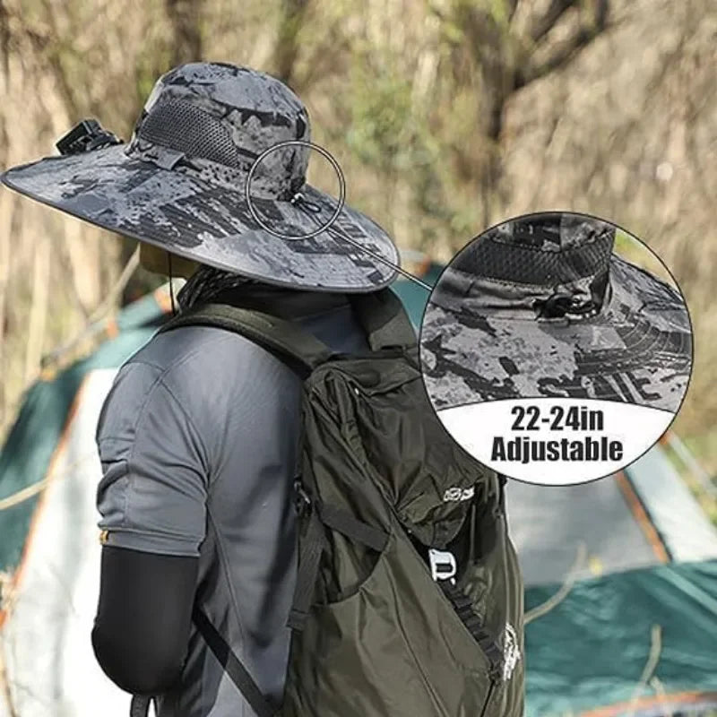 Sunscreen Sun Hat with Solar Fan Outdoor Wide Brim Sun Hat with Fan Upf50 USB Charging Wide Brim Sun Hat for Travel Outdoor