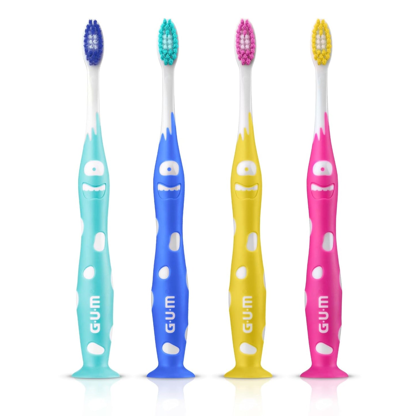 Monsterz Jr Kids Toothbrush, Soft Bristles with Suction Cup Base, Ages 5+, 1 Count (Pack of 6)