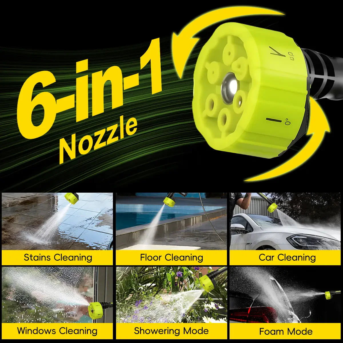 【Fathersdaygift】Seese Cordless Pressure Washer and Single Port Charger Base, Bottle Portable Washer for Car,Home Cleaning & Garden Watering Fathersdaygift