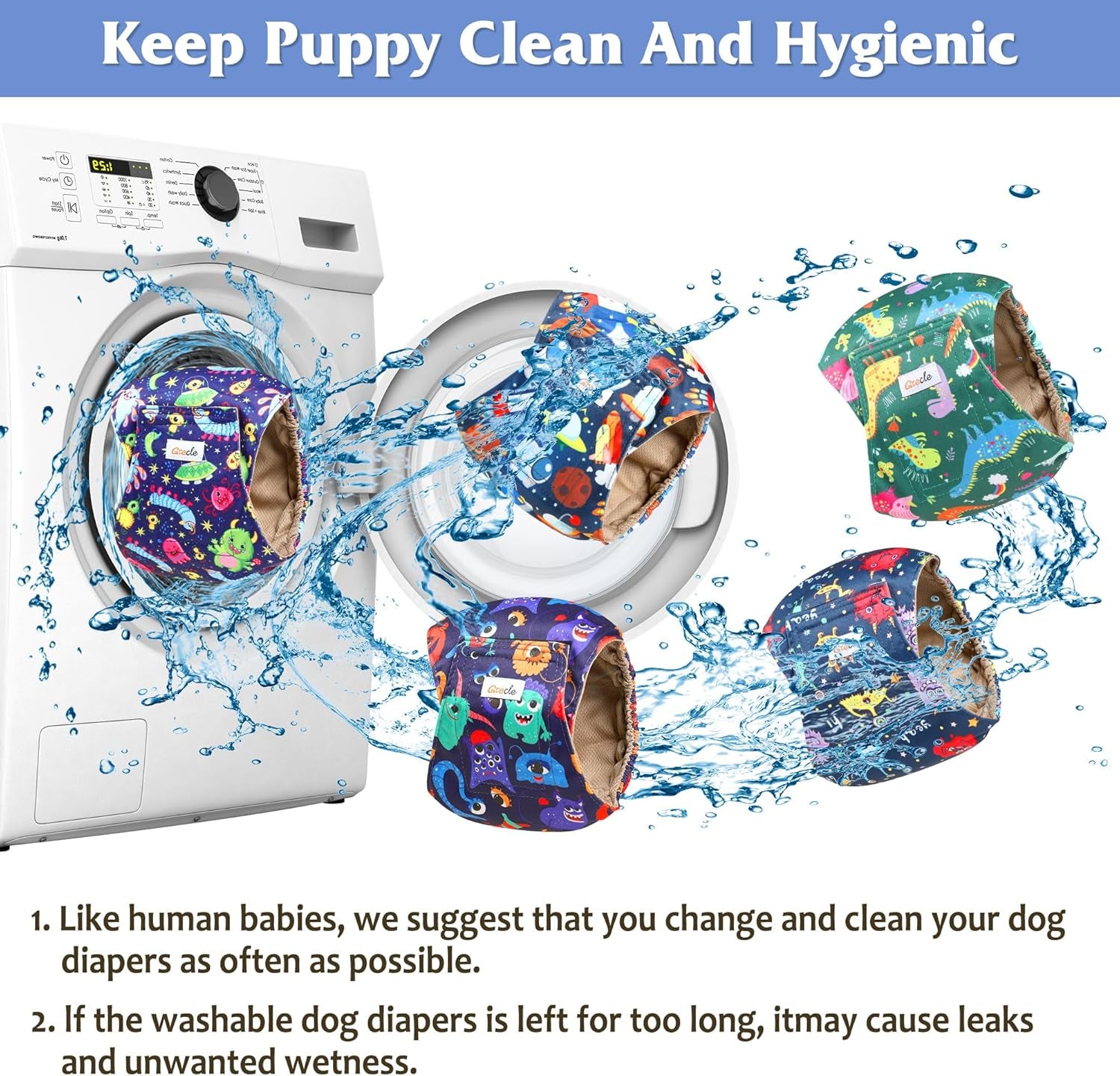 Reusable Dog Diapers Male 3Pcs, Premium Washable Belly Band for Male Dogs Xlarge, High Absorbing Male Dog Wraps for Doggie & Puppy in Incontinence, Excitable Urination and Training XL