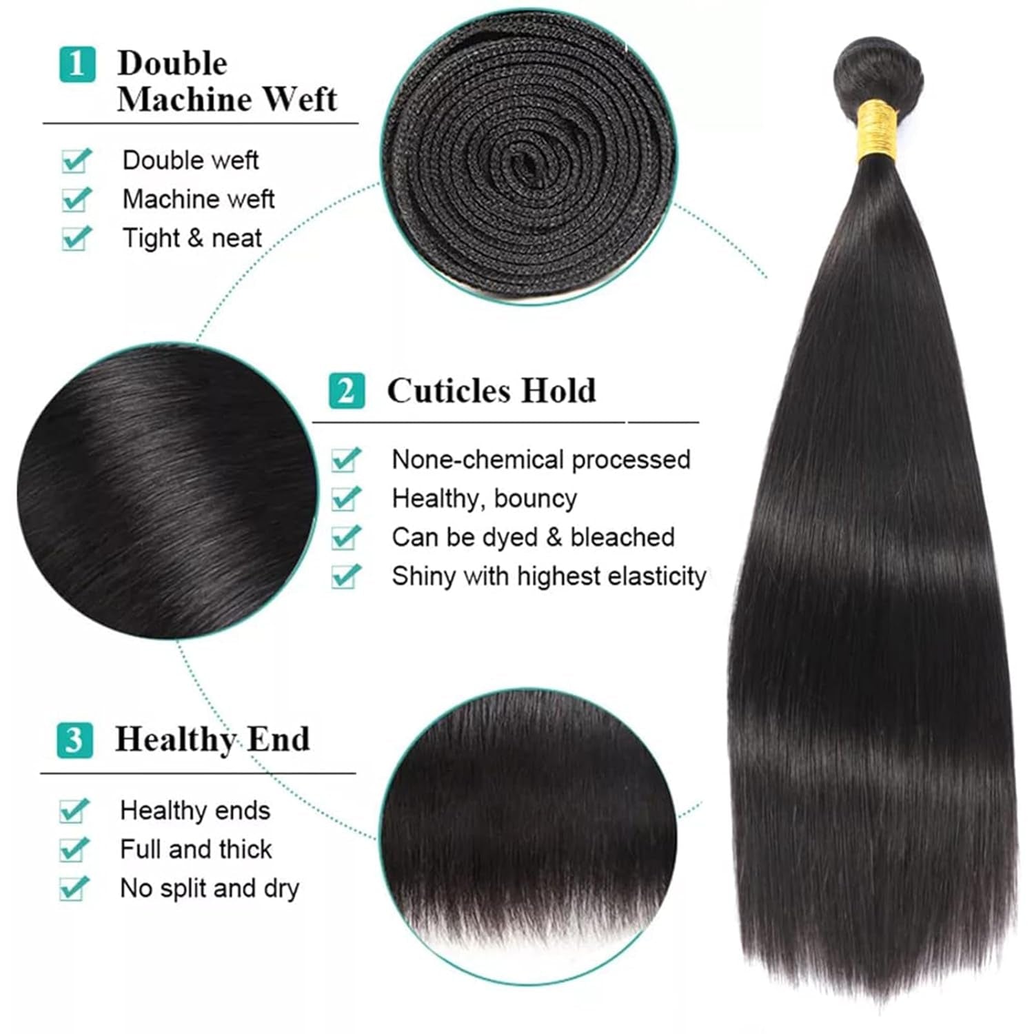 Human Hair Bundles Straight 38 Inch