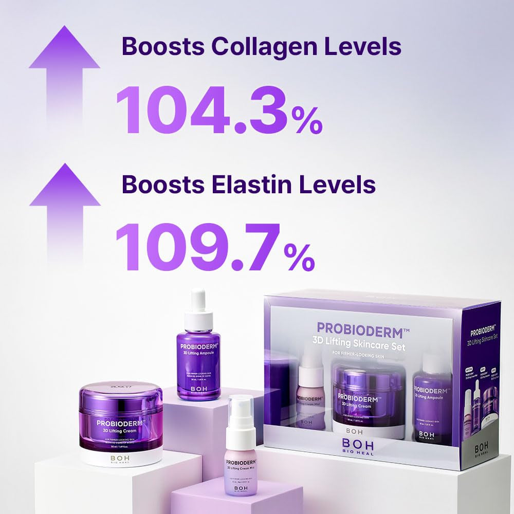 [Cardi B'S Pick] Probioderm 3D Lifting Skincare Set | Korean Night Cream, Serum & Hydrating Face Mist for Lifting & Firming | Perfect Anti-Aging Routine for Dry, Dull, Saggy Skin