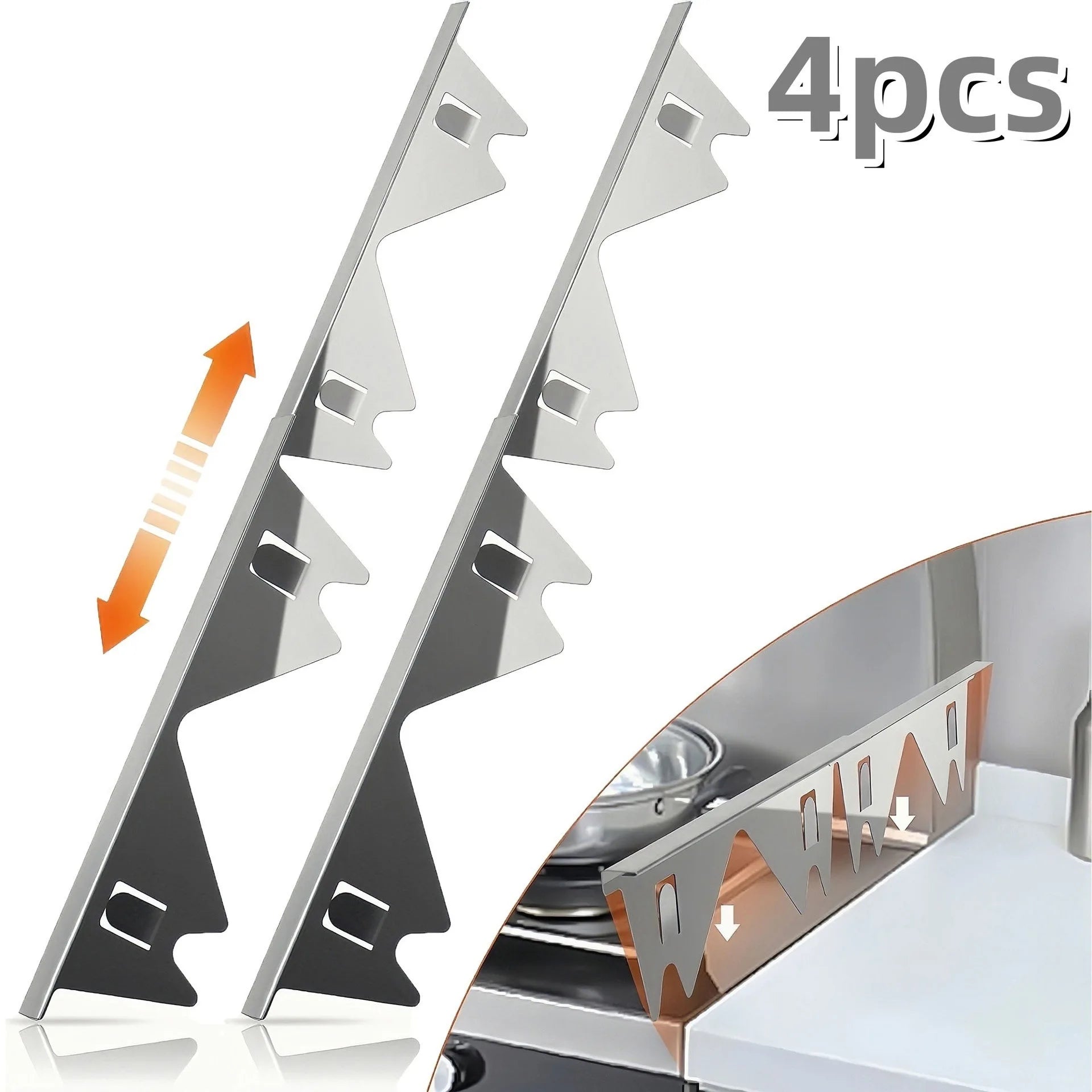 Stainless Steel Stove Gap Cover 2 Pairs Adjustable Inch Multi Kitchen Gap Filler Counter Cover Easy Clean Silver Home