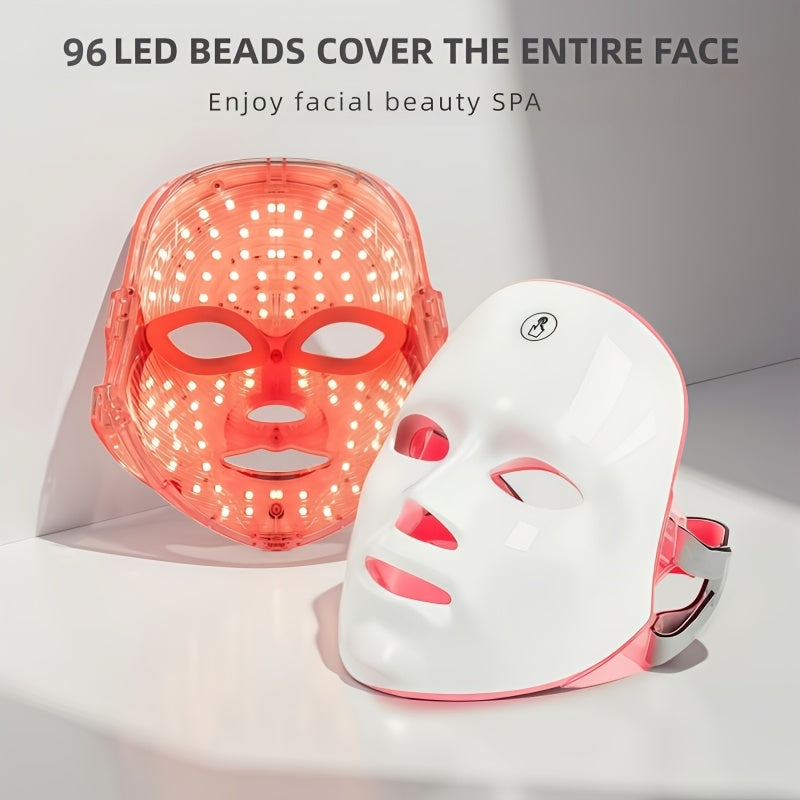 Home USB-Powered 7-Color LED Facial Beauty Instrument – Multifunctional Facial Care Tool for Skin Rejuvenation and Treatment