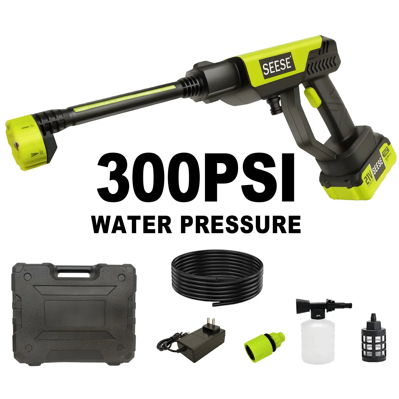 【Fathersdaygift】Seese Cordless Pressure Washer and Single Port Charger Base, Bottle Portable Washer for Car,Home Cleaning & Garden Watering Fathersdaygift