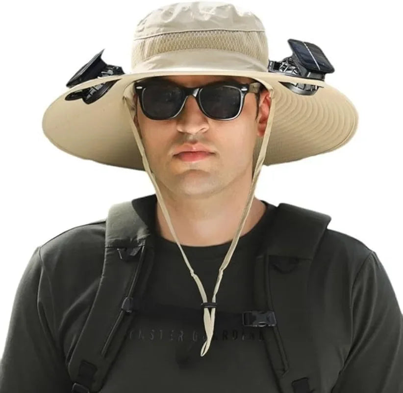Sunscreen Sun Hat with Solar Fan Outdoor Wide Brim Sun Hat with Fan Upf50 USB Charging Wide Brim Sun Hat for Travel Outdoor