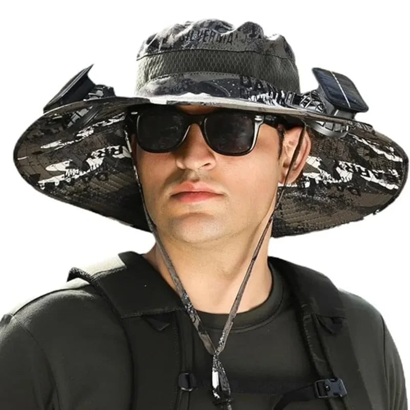 Sunscreen Sun Hat with Solar Fan Outdoor Wide Brim Sun Hat with Fan Upf50 USB Charging Wide Brim Sun Hat for Travel Outdoor