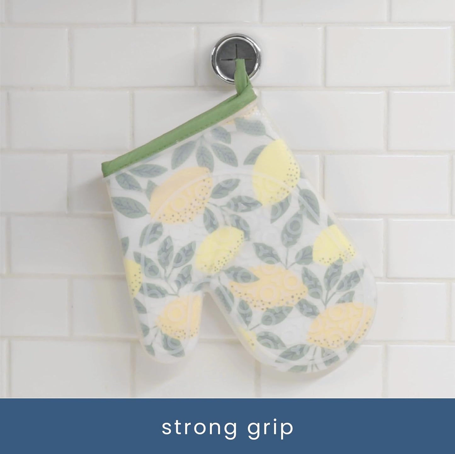 round Adhesive Push Towel Hooks for Kitchen, Hand and Dish Towels, Grey, 4 Pack