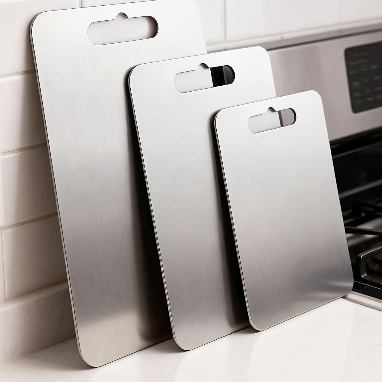 Double-sided Durable Titanium Cutting Board, A Must have Kitchen Tool Suitable for Fruits, Vegetables And Meats