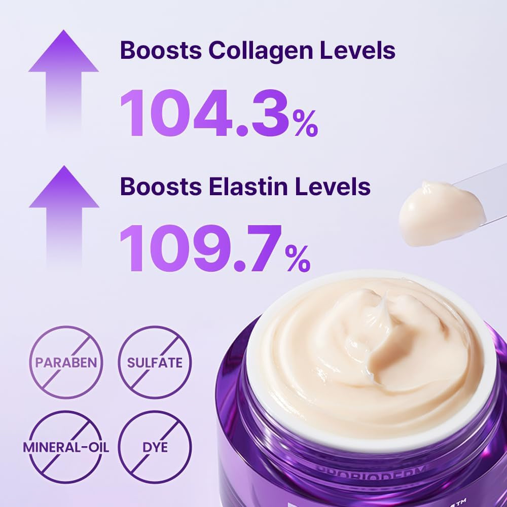 [Cardi B'S Pick]  Probioderm 3D Lifting Cream 1.7 Fl Oz - Advanced Korean Facial Night Cream with 17-Peptide Complex & Probioderm for Face and Neck, Butter-Rich Texture for Perfect Slugging
