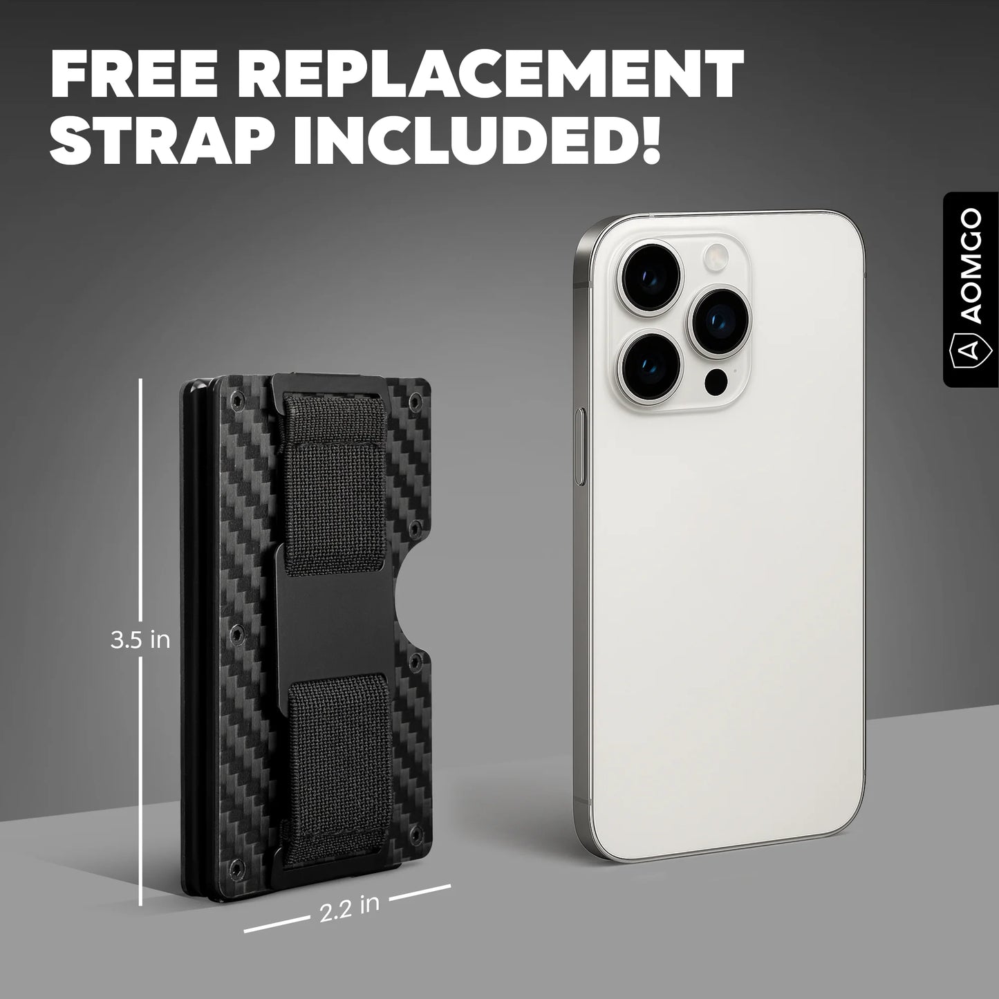 Slim Wallet for Men - RFID Blocking Carbon Fiber Money Clip & Cash Strap - Minimalist Front Pocket Wallet Credit Card Holder for Him - 14 Cards