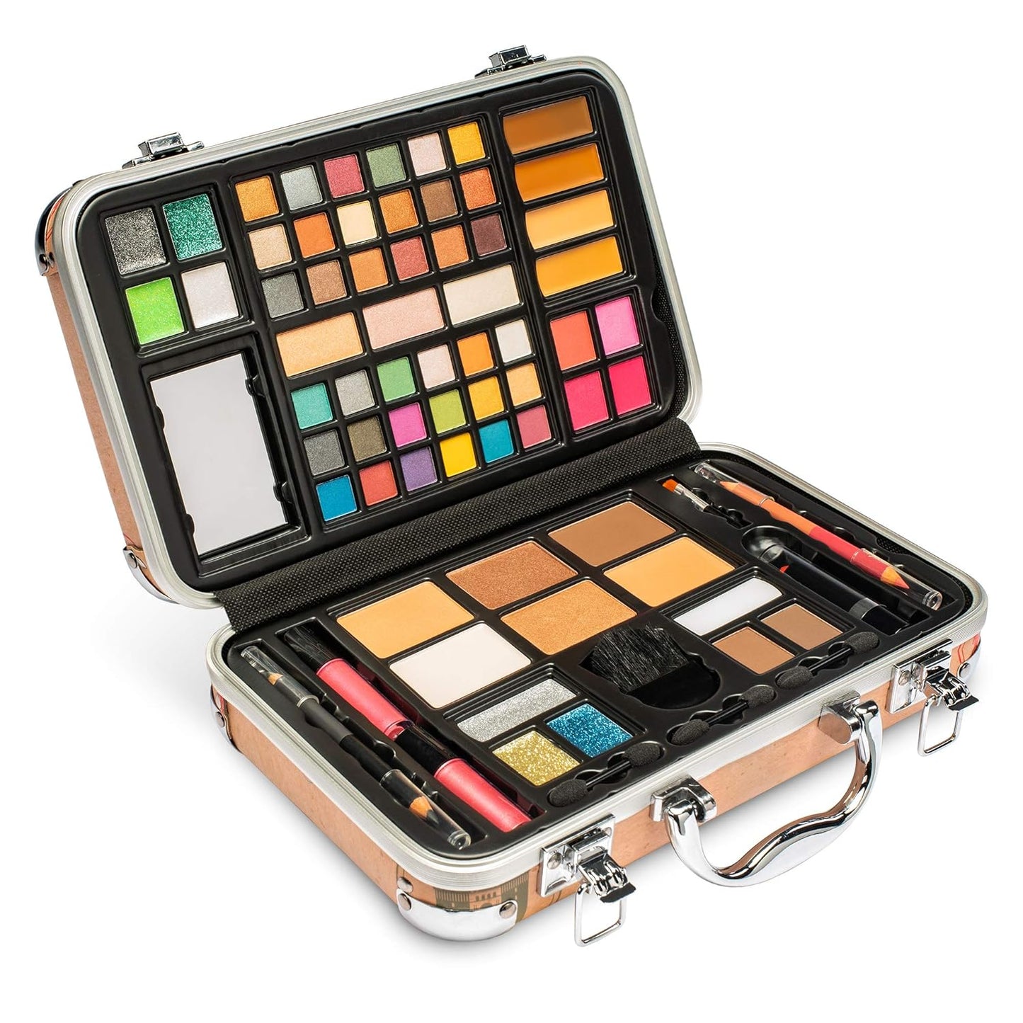 Makeup Kit Gift Set - 41 Eye Shadows, 7 Body Glitters, 1 Lip Liner Pencil, 1 Lipsticks, 4 Blushs, Eye Liner Pencil, 5 Concealers, 2 Lip Gloss, 5 Bronzers, Mirror