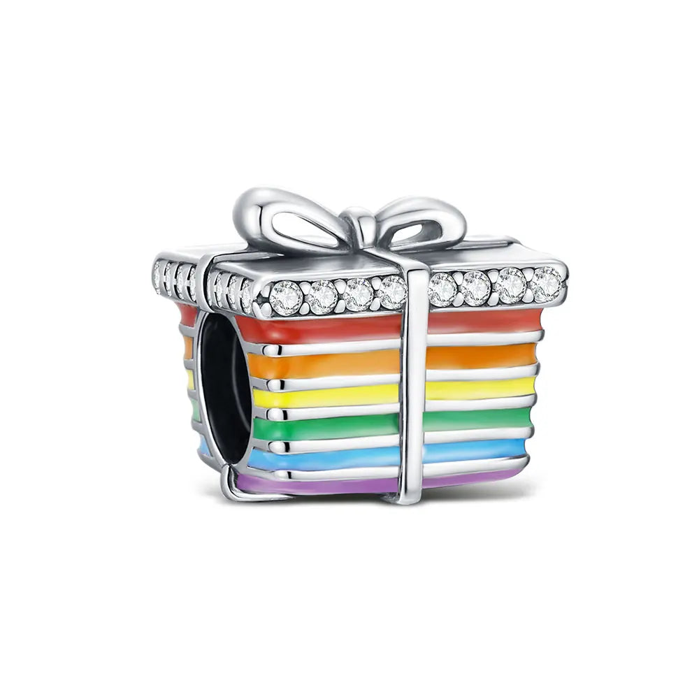2025 Hot 925 Sterling Silver Rainbow Pride Month Charm Pendant Heart Bead Unlimited Fit Original Bracelet for Women Jewelry Gift