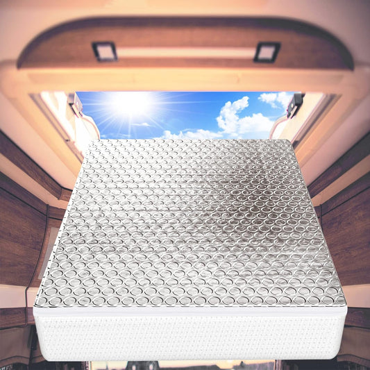 RV Vent Insulator 14″X14″X3″, 2 Piece Universal RV Skylight Cover with Reflective Surface, Skylight Shade Energy Savings Sunroof Fits for 14 Inch X 14 Inch Rv/Camper Vents