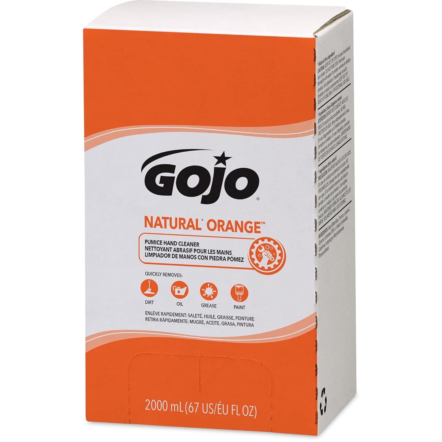 Natural Orange Pumice Hand Cleaner, 2000 Ml, Quick Acting Lotion, Refill PRO TDX Dispenser, Pack of 4
